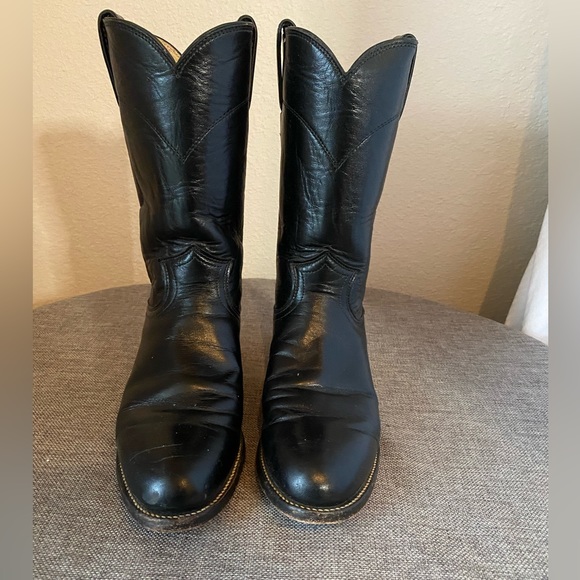 Justin- Cora Ladies Roper Boot Black Size 6 - Picture 3 of 12